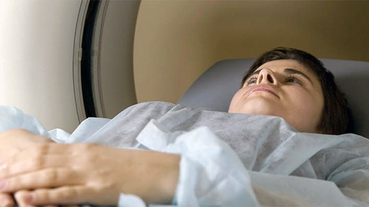 A patient having an MRI scan.
