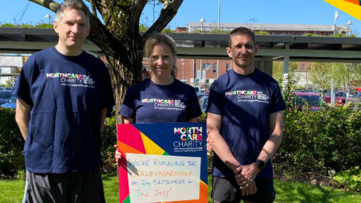 Dan Holsgrove, Julian Evans and Jane Halliday, neurosurgeons and keen runners.