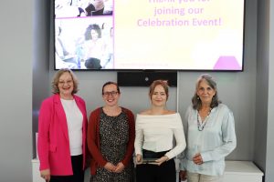 Amy Bradley (centre left) and Ellen Collins (centre right) received the award for Best Public Engagement Event 