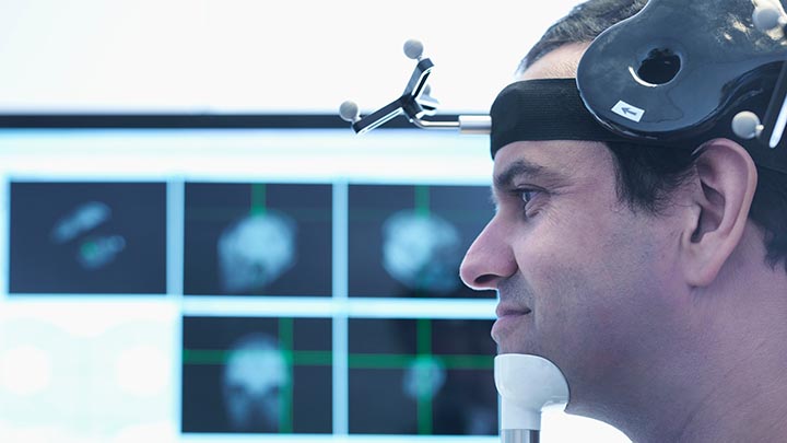 Transcranial magnetic stimuation experiment.